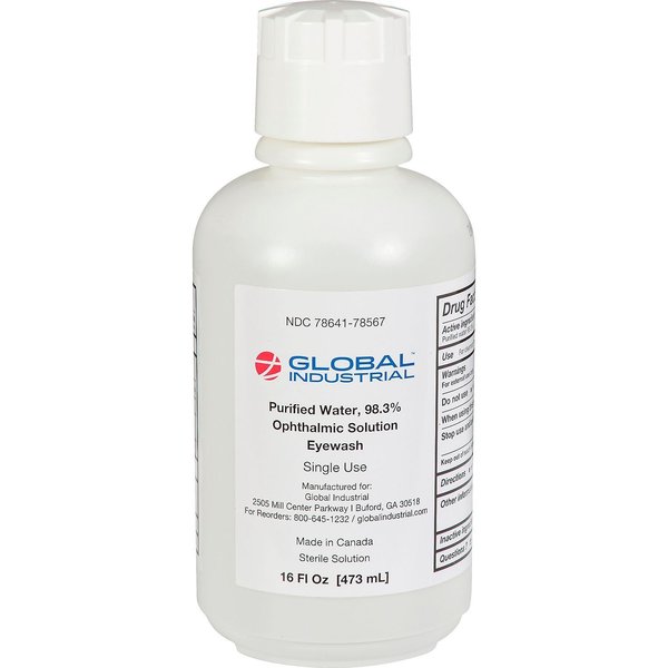 Global Industrial Emergency Eyewash, 16 Oz., 1 Bottle 708567